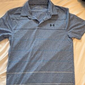 Under Armour Men's Heathered Blue Heatgear Polo